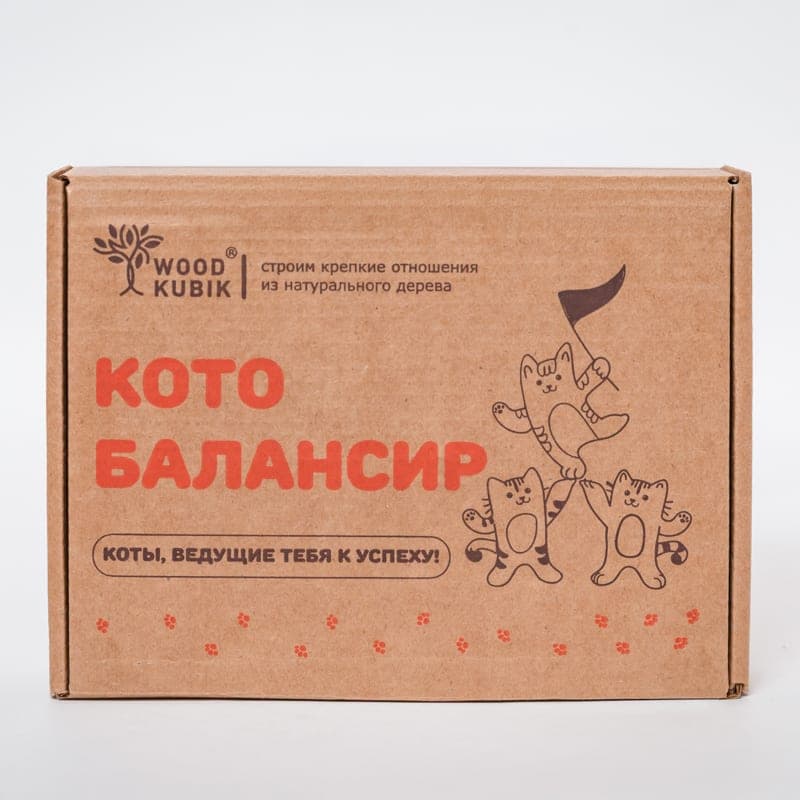Котобалансир в фирменном коробе Wood Kubik